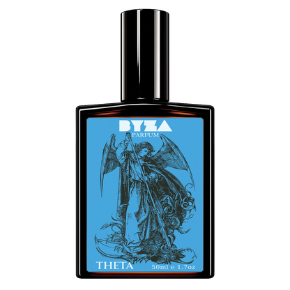 BYZA Theta parfum bottle, fragrance inspired by Rosendo Mateu No 5
