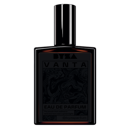 BYZA Vanta parfum bottle, fragrance inspired by Nasomatto Black Afgano