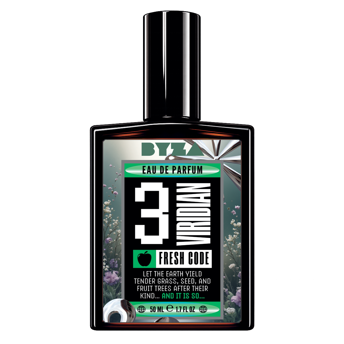 BYZA Viridian parfum bottle, fragrance inspired by Parfums de Marly Greenley