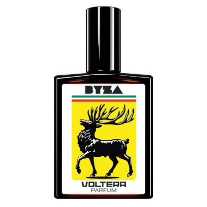 BYZA Voltera parfum bottle, fragrance inspired by Memo Paris Italian Leather