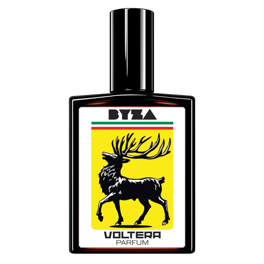 BYZA Voltera parfum bottle, fragrance inspired by Memo Paris Italian Leather