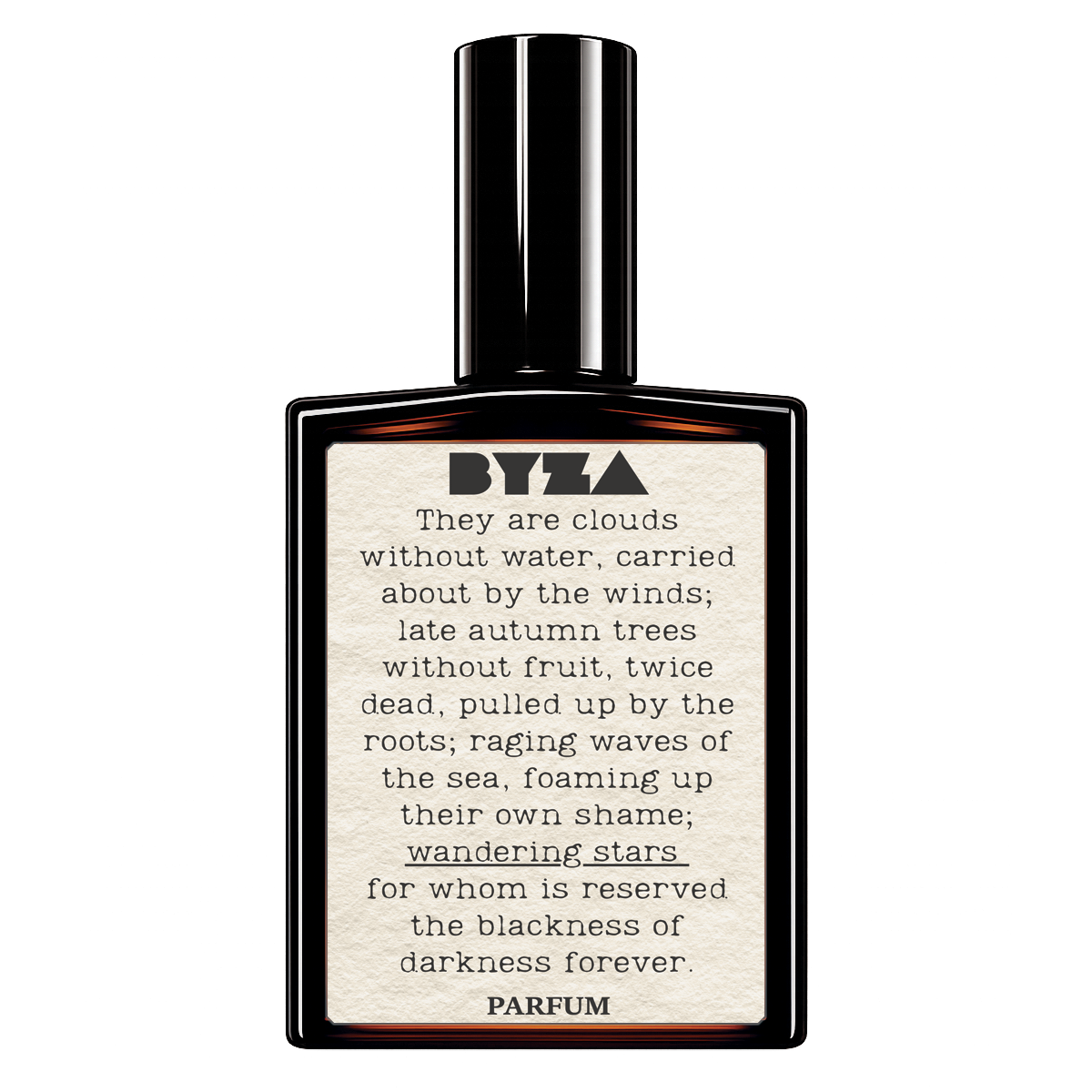 BYZA Wandering Star parfum bottle, fragrance inspired by Xerjoff Star Musk