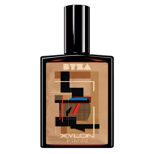 BYZA Xylon parfum bottle, fragrance inspired by Le Labo Santal 33